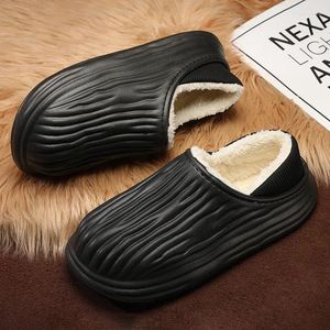 Slippers Winter Couple's Home Concise Men's Anti-Slip EVA Shoes Women's Light Soft House Cotton Sandals Waterproof Warm Summer Hot With Box
