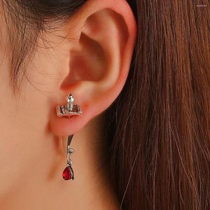 Brincos de parafuso prisioneiro gótico espada goth piercing punhal brinco para mulheres homens jaqueta de orelha de cristal vintage punk halloween moda jóias