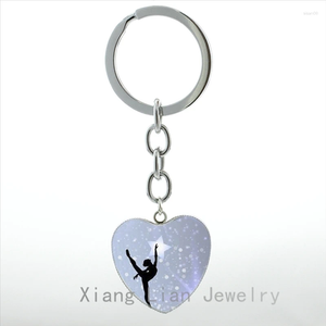 Keychains Elegant Ballet Dancing Keychain Irish Dance Gymnastics Dancer Ballerina Key Chain Ring Snowflake Custom Christmas Jewelry HP145