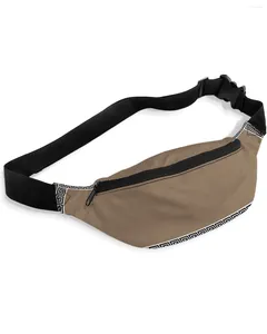 Midjesäckar brun enkel kinesisk geometrisk för kvinnor man reser axel crossbody bröstvattentät fanny pack