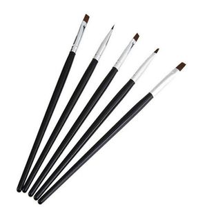 dhl 200sets Selling 5PCSset Nail Art Acrylic UV Gel Salon Pen Flat Brush Kit Dotting Tool8496782