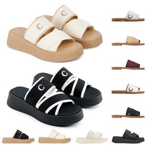 Woody Sandals Flat Mule Mila tofflor Designer Kvinnor Woodys Slides Summer Home Outdoor Fashion Beach Slipper Milas Platform Shoes Storlek 35-42