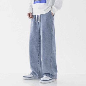 Straight Leg Jeans for Men Loose Fit Oversized Casual and Draped Mens Trendy Wide Floor Long Pants