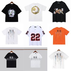 2024Mens Designer T Shirt Amirs Baskılı Moda Man T-Shirt En Kalite Pamuklu Günlük Tees Kısa Kollu Lüks Hip Hop Street Giyim Tshirts Boyut S-XL A3