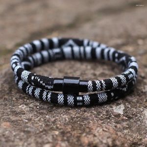 Charm Bracelets Fashion Mens Rope Bracelet 2024 6mm Ethnic Fabric Thread Braslet Festival Accessories Beach Surfing Nautical Braclet