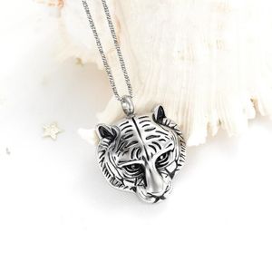 Colares Pingente XJ002 Cabeça de Tigre Design Pet Cremação Jóias - Memorial Urna Medalhão para Cinzas de Animais Keepsake284Q