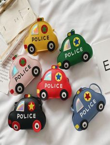 Boy Girls Police Car Cartoon Cute Body Handbag Boutique Pu Kids One Shoulder Bags Birthday Christmas Gift6796314