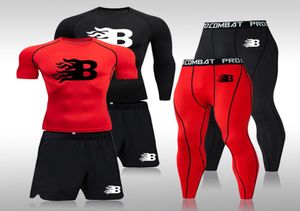 Men039s terno esportivo conjunto de roupa interior térmica compressão collants leggings camiseta jogging treino masculino curto ou longo johns roupas3146667