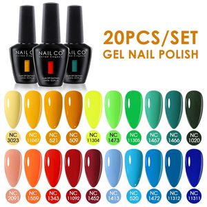 Nailco 15ml 20st Gel Nail Polish Set Spring Summer Color UV Art All For Manicure Paint DIY Professionals 240229