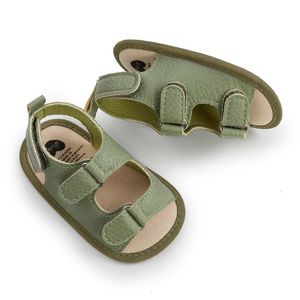 Baywell sommarfödd unisex baby sandal flickor pojkar sko mjuk botten anti-halk första vandrare pu skor andas småbarnsandal 240301