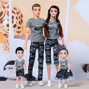 1/6 BJD Family Dolls with Parent-Child Wear Couple Dolls Baby Girl Mom Dad Role Play Toys DIY Doll House Toy for Girls Gifts 240301