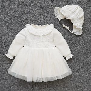 Lace White Wedding Dress for born Baby Girl Clothes Set Summer Spring Pirncess Girls Dresses 240307