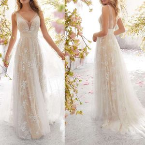 Womens Wedding Dress Sexy V Neck Sleeve Lace