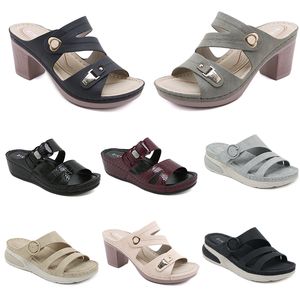 2024 scarpe da donna estive Sandali tacchi bassi Superficie in mesh Tempo libero Mamma Nero bianco rosso verde taglia grande 36-42 O22-1 GAI