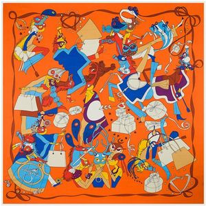 Modna torba z piórkiem Plemię Rzuty Ket imitacja H Silk Scarf 130x130 cm Square Printed Shall Koce 295e