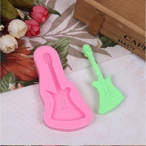 Ferramentas de bolo instrumento musical guitarra silicone fondant sabão 3d molde cupcake geléia doces chocolate decoração ferramenta moulds2609