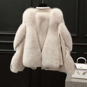 Ny 2023 Full Winter Skin Fox Fur Grass Short Coat Haining High Imitation Integrated Young for Women 3718