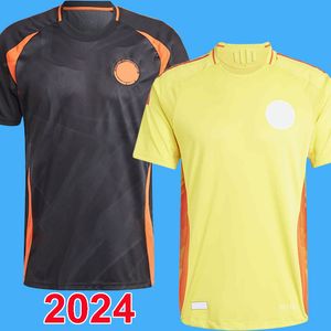 2024 Colômbia Away Soccer Jerseys 10 Valderrama 24 25 JAMES Home Colômbia Camisa de Futebol CUADRADO Seleção Nacional Homens Kit Infantil Camiseta De Futbol CUADRADO