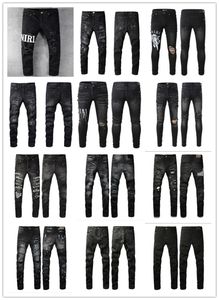 Designer Uomo Viola Jeans per pantaloni denim da uomo Moda donna Tendenze del marchio viola Distressed Nero Strappato Biker Slim Fit Pantaloni della tuta da moto