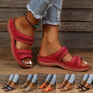 Sandali Donna Estate Tinta unita Slip On Casual Zeppe aperte con punta Fondo morbido H Per pelle di serpente Donna Tie Up Taglia 12