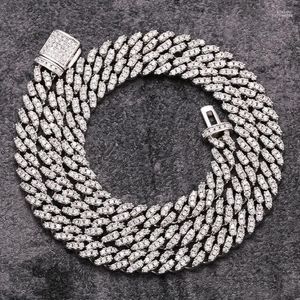 Chains Small 6MM Iced Out Cuban Chain Bling Necklace Rhinestone Golden Miami Link For Women Men's Hip Hop Jewelry Gifts Elle2271r