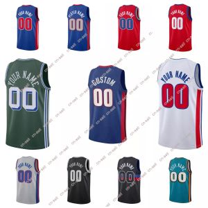 Maglia da basket personalizzata 33 hill 2 Cade Cunningham City Jaden Ivey Saddiq Bey Bojan Bogdanovic Isaiah Stewart Jalen Duren Marvin Bagley III Alec Burks