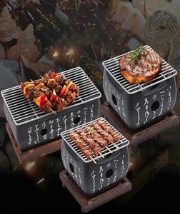 Portable Japanese BBQ Grill Charcoal Barbecue Grills Aluminium Alloy Indoor Outdoor BBQ Grill Pan Barbecue Stove 2107244305971