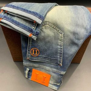Wyższa wersja dżinsy menu swobodne spodnie designerskie spodnie list haftowe mody dżinsy