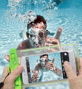 Universell torrväska Vattentät fodral påse PVC Protective Phone Bag Pouch med Compass -väskor för iPhone 11 Dykning Simning för smart Pho2196339
