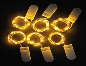 LED -strängljus 1m 2m 3m kopparskivtrådbelysning Batterisemester Fairy Strings Lamp Multi Colors for Christmas Wedding Party DE6089622