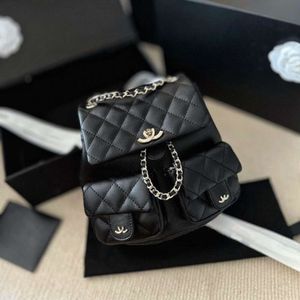 Luxus echte Leder -Designer -Schulbag Frauen Diamant -Gitterkette Handtasche Achselstasche Feste Farbtasche Tasche