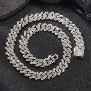 cuban link chain bracelet designer necklace moissanite chain Pendant Necklaces Iced Out Pass Diamond Tester Sterling Silver Necklace Vvs for men sauuuweia1