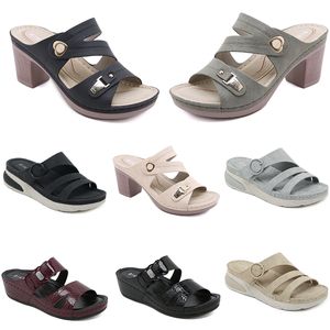 2024 scarpe da donna estive Sandali tacchi bassi Superficie in mesh Tempo libero Mamma Nero bianco rosso verde taglia grande 36-42 O2-1 GAI