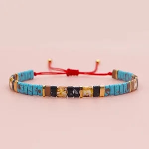 Urok bransolety go2boho emaliowane z koralikami pulsera acsorios biżuteria tila koraliki bransoletka hematytowa biżuteria kamienna regulacja dla kobiet