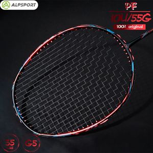 Alpsport PF Pro 10U Сверхлегкая ракетка для бадминтона T800, 52 г, быстрый отскок, импортная, MAX 38 фунтов, 100% профессиональное углеродное волокно 240304