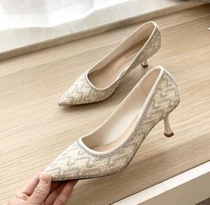 Kobiety komfortowe buty designerskie dhinestone buty wieczorne impreza na balu butów moda eleganckie wysokie obcasy pompki biurowe sztyletowe
