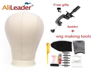 Alileader 11 PCS Wig Making Kit Canvas Block Head with Stand Mannequin Head die Dome Dome Cap Combs Needles t Pins Thread Clamp8956613