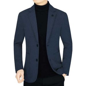 2024 Spring och Autumn New Middle and Young Mens Suit Thin Casual Single Piece Suit Top Clothes Pappa