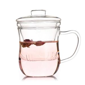 Transparent Clear Glass Milk Mug Coffee Tea Cup Teapot Kettle With Infuser F 50JD Wine Glasses317j