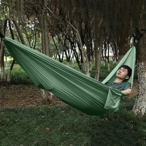 Outdoor Camping Hammock Sleeping Swing Garden Backyard Tree Hanging Bed w Rope 240306