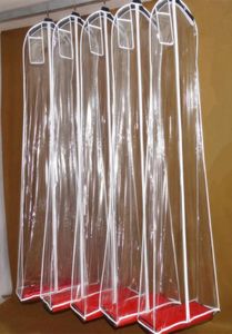 Transparent PVC Dust Bag For Wedding Dress Prom Evening Party klänningspåsar 16058 cm Bröllopstillbehör Plaggtäckning Travelagring D3538321