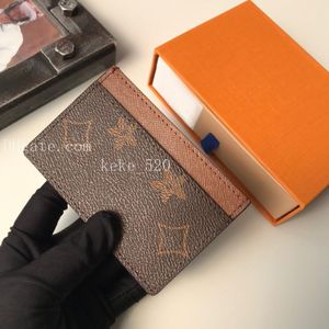 Luxury Designer Women Men Card Holder Mono Gram Canvas Brown Checkered Black Plaid Canvas Leather With Box M61733281h