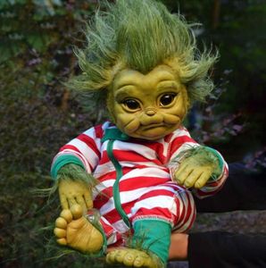 Reborn Baby Grinch zabawka Realistyczna kreskówka lalka Bożego Narodzenia Symualcja Doll Kids Halloween Prezenty Pasze Psh Kid Toys Dropshippin H13219078