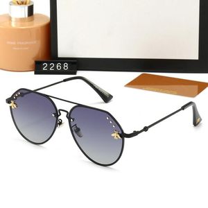 2023 marca designer óculos de sol moda nova metal grande quadro óculos de sol retro masculino e feminino high-end óculos uv400 box274f