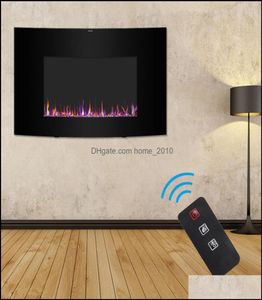 Fireplace Sets Accessories 35 Inch 1400W Arc Surface Wall Mounted Indoor Electronic Heater Desktop Fake Wood Fireplace With Remote3469959