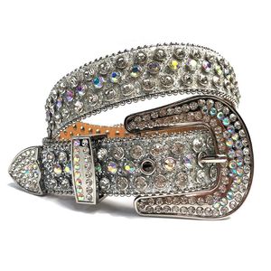 Western Rhinestones Belt Cowgirl Cowboy Blingbling Crystal Studded Skórzany pasek zdejmowany Buckl dla męskich damskich bijoux cjeewelers236n