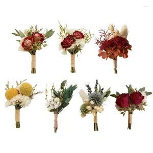 Decorative Flowers Wedding Corsage Groom Groomsmen Boutonniere Ceremony Anniversary Formal Dinner