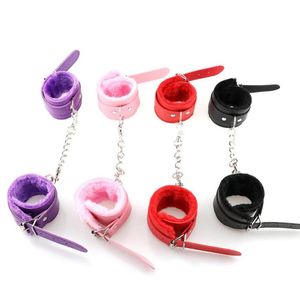 4 kolory Soft PU skórzane kajdanki ograniczenia Slave BDSM Bondage Produkty dla dorosłych zabawki dla par pop3456311