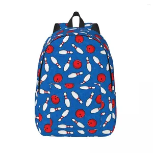 Backpack Bowling Pins Balls Vintage Student Polyester Travel Backpacks Xmas Gift Pattern Pretty School Bags Rucksack