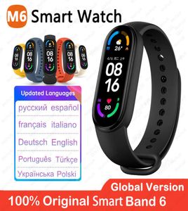 Глобальная версия M6 Band Смарт-часы Мужчины Женщины Smartwatch Фитнес Спортивный браслет для Apple Huawei Xiaomi Mi Smartband Watches2284762